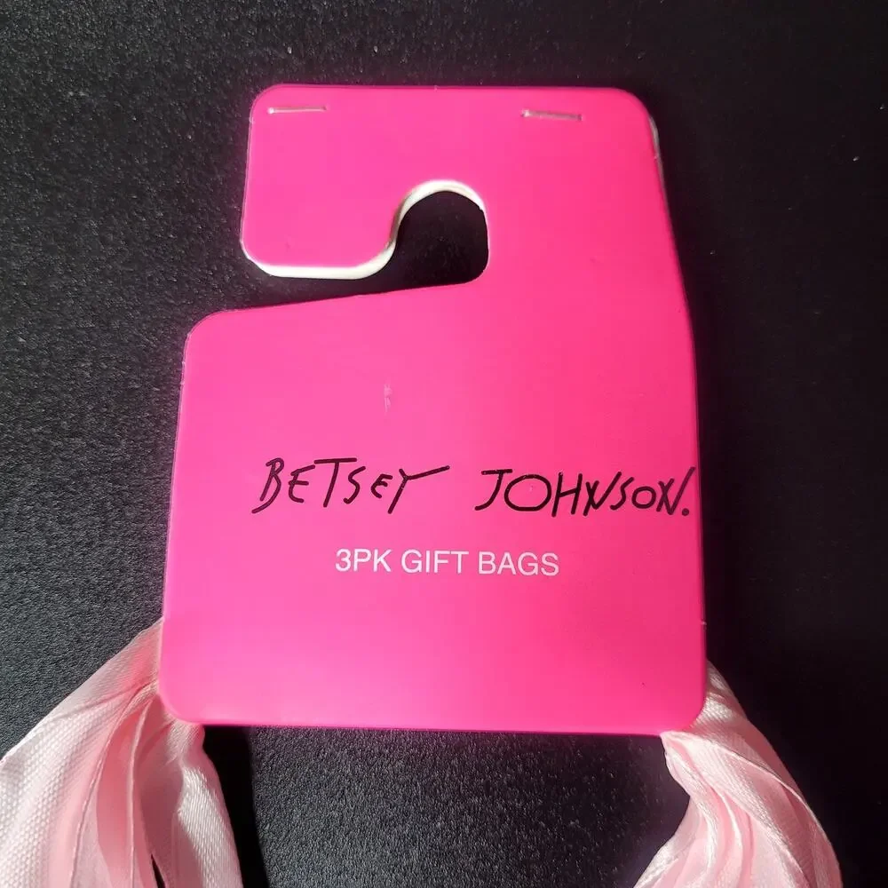 Betsey Johnson 3 Pack Gift Bags Petal Pink Flowers‎ Stripes Fairy Pixie Dust NWT
